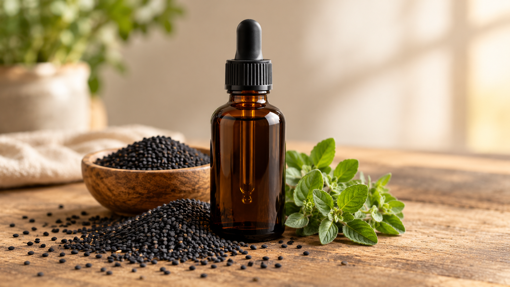Amber Herbal Dropper with Black Seeds